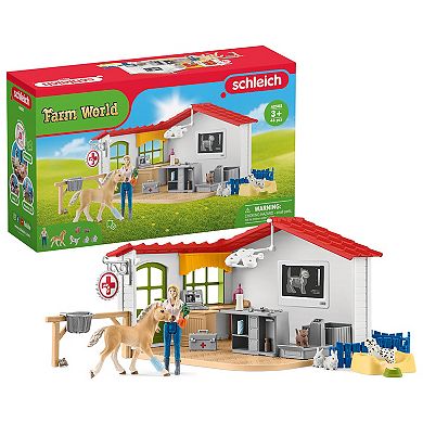 Schleich Farm World Veterinarian Practice With Pets Toy 43-pc. Set