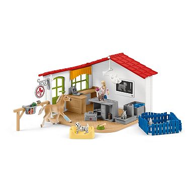 Schleich Farm World Veterinarian Practice With Pets Toy 43-pc. Set