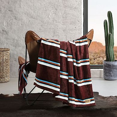 Wrangler Western Saddle Stripe Throw Blanket