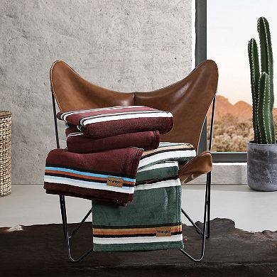 Wrangler Western Saddle Stripe Throw Blanket