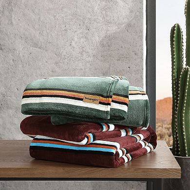 Wrangler Western Saddle Stripe Throw Blanket