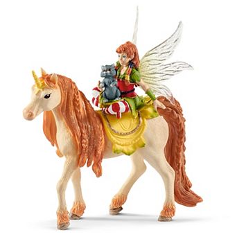 Schleich Bayala: Fairy Marween Doll With Glitter Unicorn - 3 pc Figurine Playset