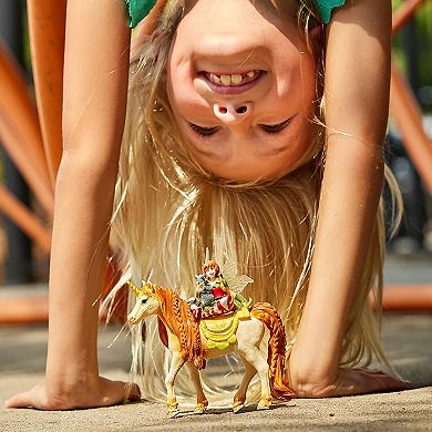 Schleich Bayala: Fairy Marween Doll With Glitter Unicorn - 3-Piece Figurine Playset