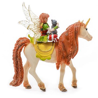 Schleich Bayala: Fairy Marween Doll With Glitter Unicorn - 3-Piece Figurine Playset