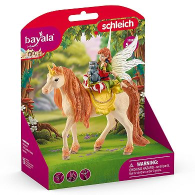 Schleich Bayala: Fairy Marween Doll With Glitter Unicorn - 3-Piece Figurine Playset