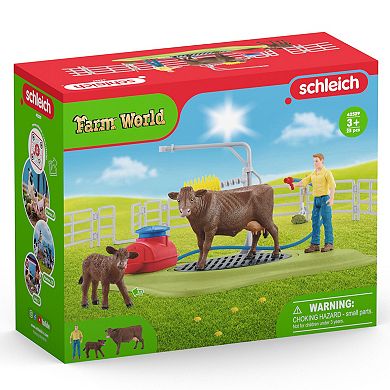 Schleich Farm World: Happy Cow Wash Animal Playset