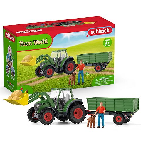 Детские фигурки Schleich Farm World: Tractor With Trailer Farm Work Figurine Playset