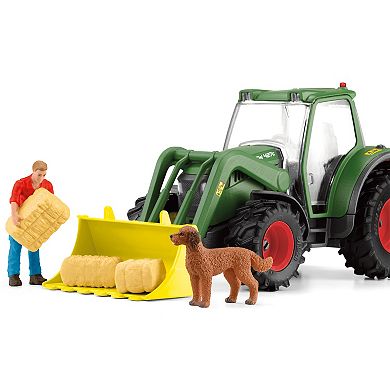 Schleich Farm World: Tractor With Trailer Farm Work Figurine Playset