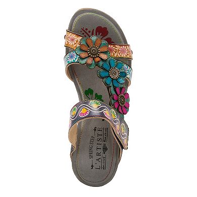 L'Artiste By Spring Step Delight Leather Women's Slide Sandals