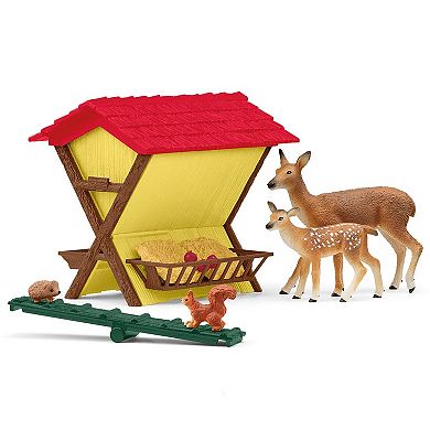 Schleich Farm World: Feeding The Forest Animals Figurine Playset