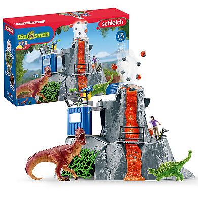 Schleich Dinosaurs: Volcano Expedition Base Camp - 60-Piece Playset