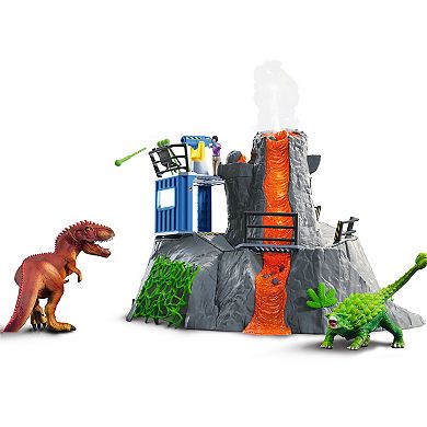 Schleich Dinosaurs: Volcano Expedition Base Camp - 60-Piece Playset