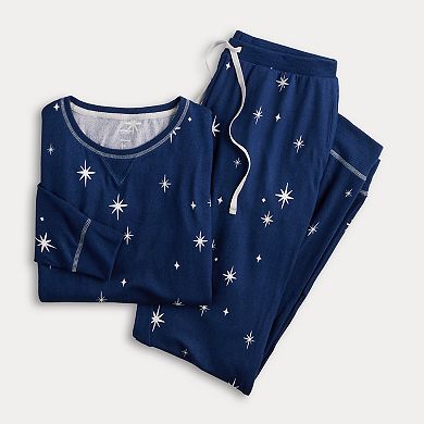 Women's Sonoma Goods For Life® 3-Piece Knit Pajama Top, Pajama Pants & Pouch Set