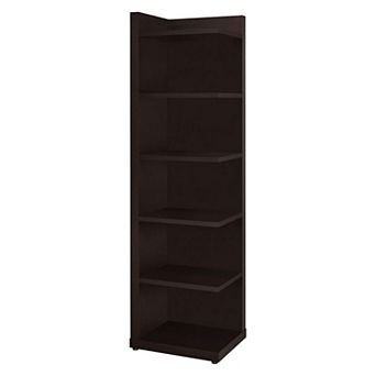 Radiant Brown Wooden Corner Bookcase