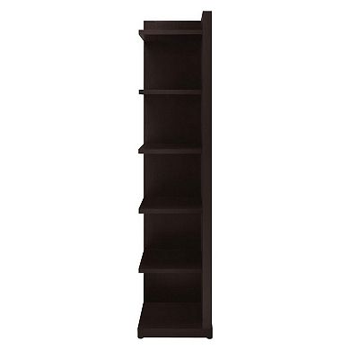 Radiant Brown Wooden Corner Bookcase