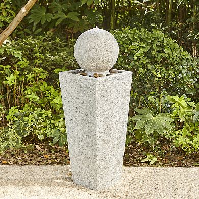 Glitzhome Patio Fountain Waterfall With Led Light