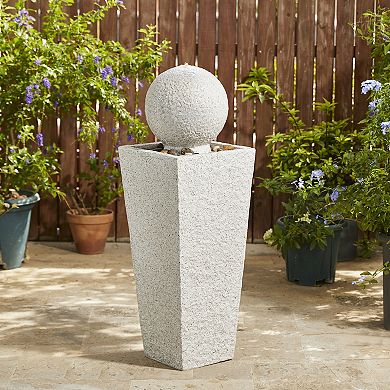 Glitzhome Patio Fountain Waterfall With Led Light