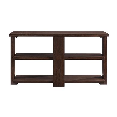 Wooden Sofa Table With 2 Open Display Shelves, Brown