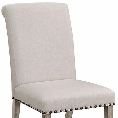 Rolled Back Parson Dining Chair, Beige, Set Of 2