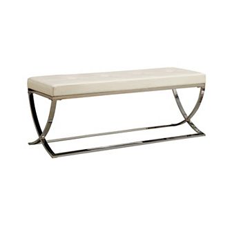 Modernly Charming Bench, White