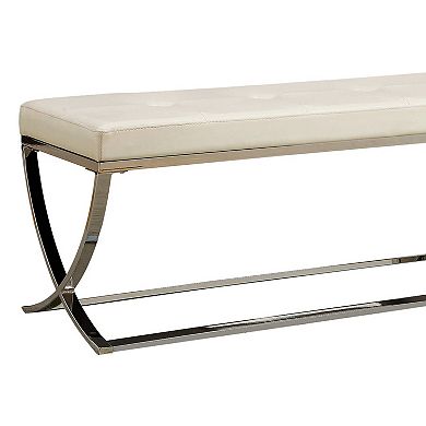 Modernly Charming Bench, White