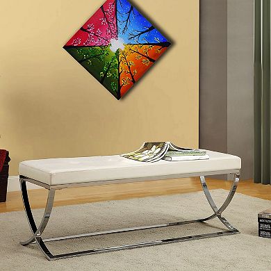 Modernly Charming Bench, White