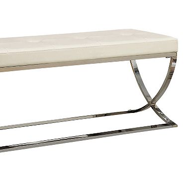 Modernly Charming Bench, White