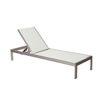 Anodized Aluminum Modern Patio Lounger In White