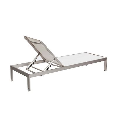 Anodized Aluminum Modern Patio Lounger In White