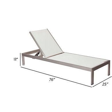 Anodized Aluminum Modern Patio Lounger In White