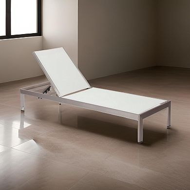 Anodized Aluminum Modern Patio Lounger In White