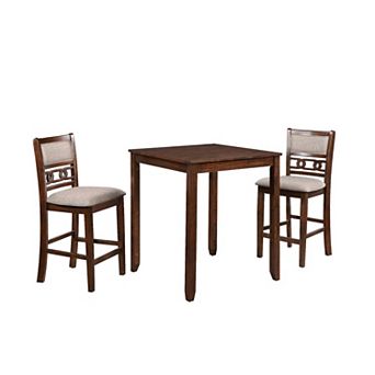 Gary 3 pc Counter Table Set, Cherry Brown