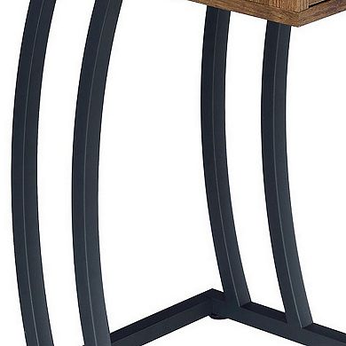 Antique Accent Table With Storage Drawer And Outlet, Brown