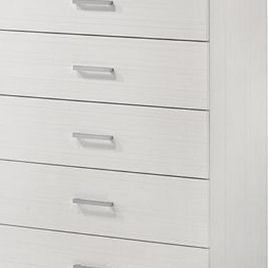 Chest With 5 Drawers And Wooden Frame, White
