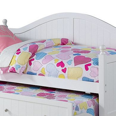 Contemporary Style Wooden Twin Daybed With Trundle, White