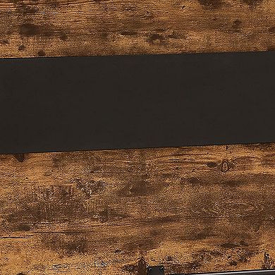 Urban Wooden Bar Unit with Stemware Rack, Wire Brushed Black