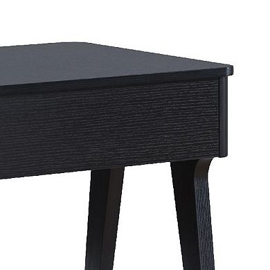 22 Inch Edward End Table With Lift Top And Bottom Shelf, Black