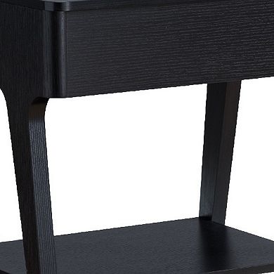 22 Inch Edward End Table With Lift Top And Bottom Shelf, Black