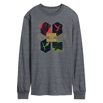 Men's House Of The Dragon Icon Grid Long Sleeve Graphic Tee
