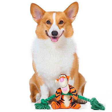 Disney's Winnie the Pooh 12-in. Tigger on Rope Branch Plush Squeaker Pet Toy