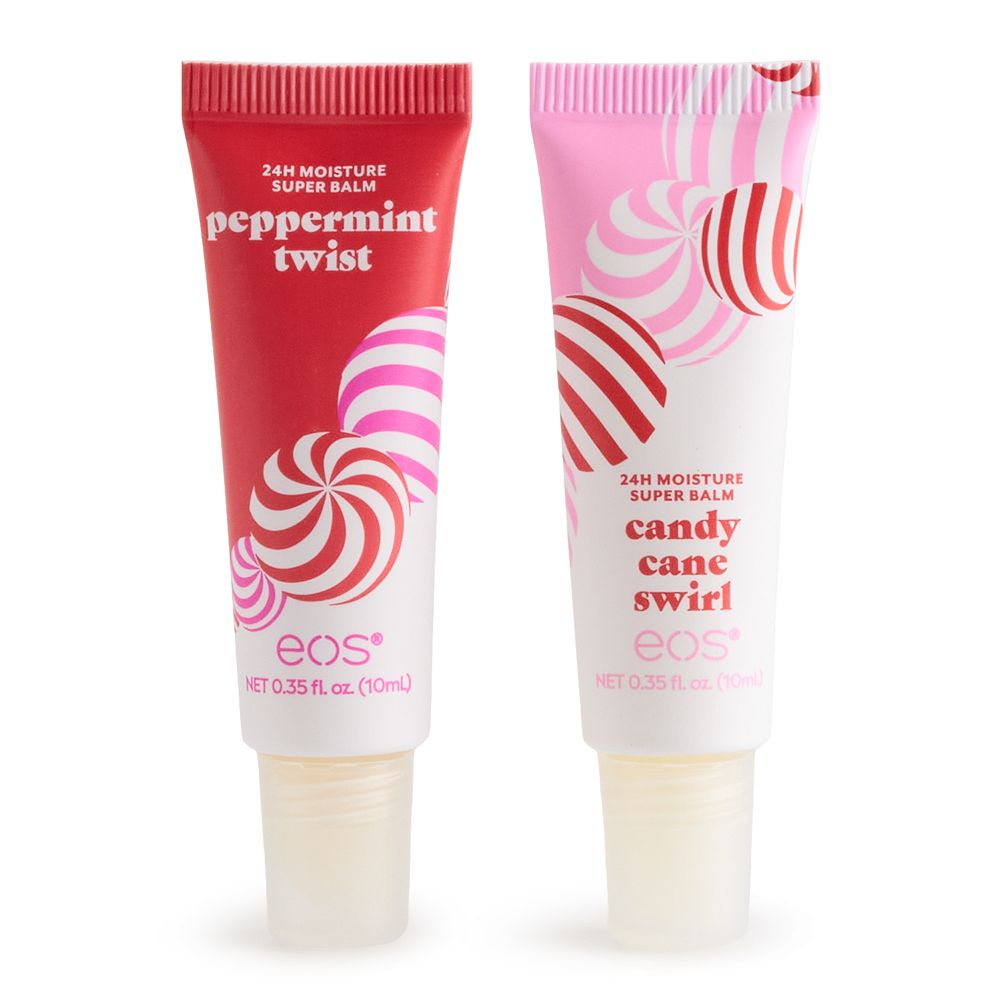 eos Candy Cane Swirl & Peppermint Twist 24H Moisture Super Balm
