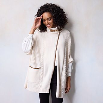 Women's LC Lauren Conrad Cable Knit Cape
