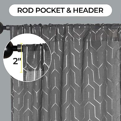 SUPERIOR Cormac Printed Sheer Rod Pocket Curtain Panel Set
