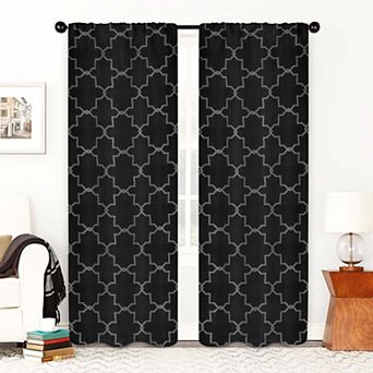 SUPERIOR Imperial Trellis Blackout Rod Pocket Curtain Set