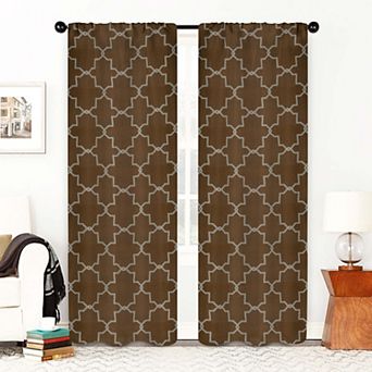 SUPERIOR Imperial Trellis Blackout Rod Pocket Curtain Set