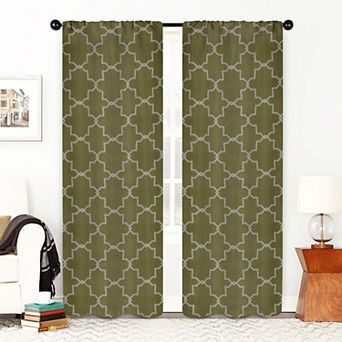 SUPERIOR Imperial Trellis Blackout Rod Pocket Curtain Set