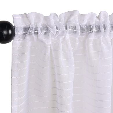 SUPERIOR Jackson Striped Sheer Rod Pocket Curtain Set