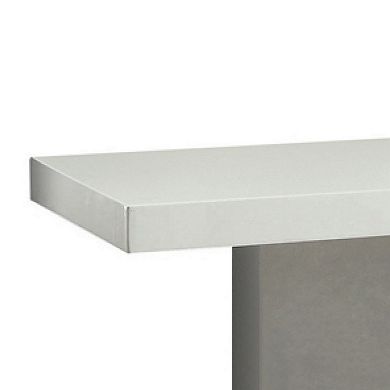 Charming White Tv Console With Alternating Glass Shelves