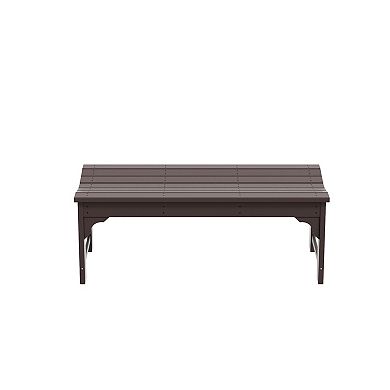 Malibu Backless Plastic Outdoor Bench For Patio Garden