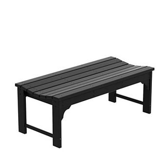 Malibu Backless Plastic Outdoor Bench For Patio Garden